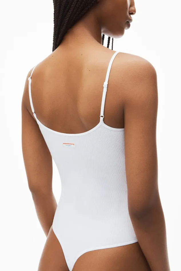 Alexander Wang Bodywear Cami Bodysuit In Ribbed Knit