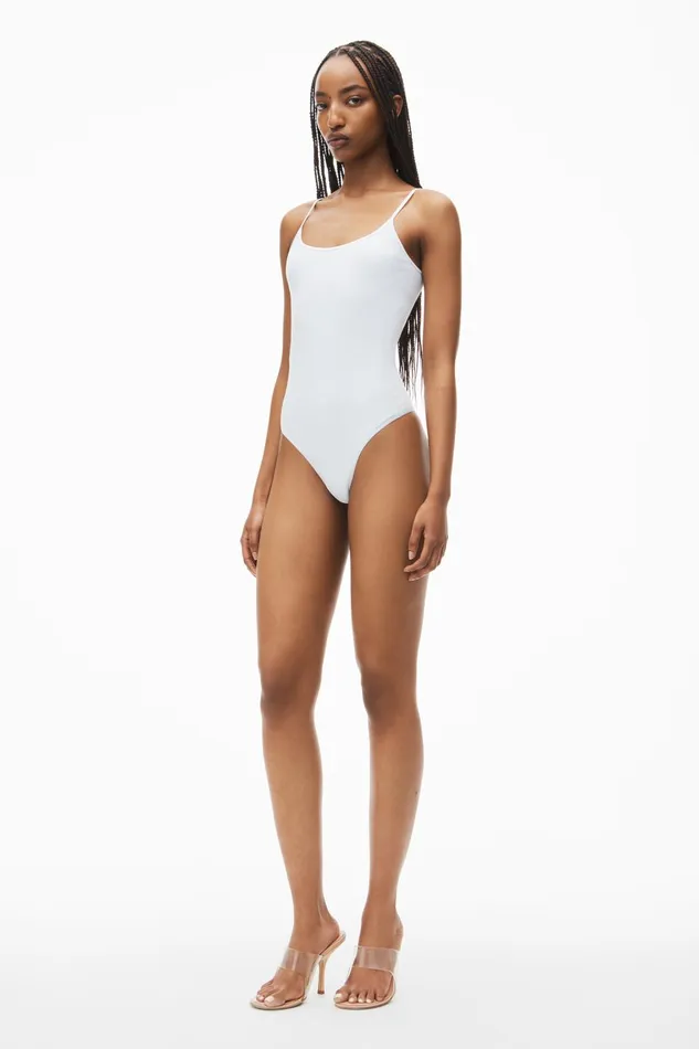 Alexander Wang Bodywear Cami Bodysuit In Ribbed Knit