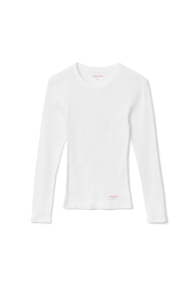 Alexander Wang Bodywear LongSleeve Tee In Ribbed Cotton Jersey