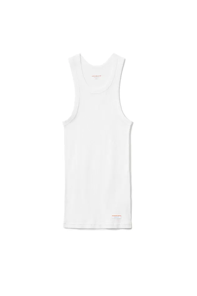 Alexander Wang Bodywear Ribbed Cotton Racerback Tank Top