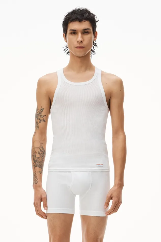 Alexander Wang Bodywear Ribbed Cotton Racerback Tank Top