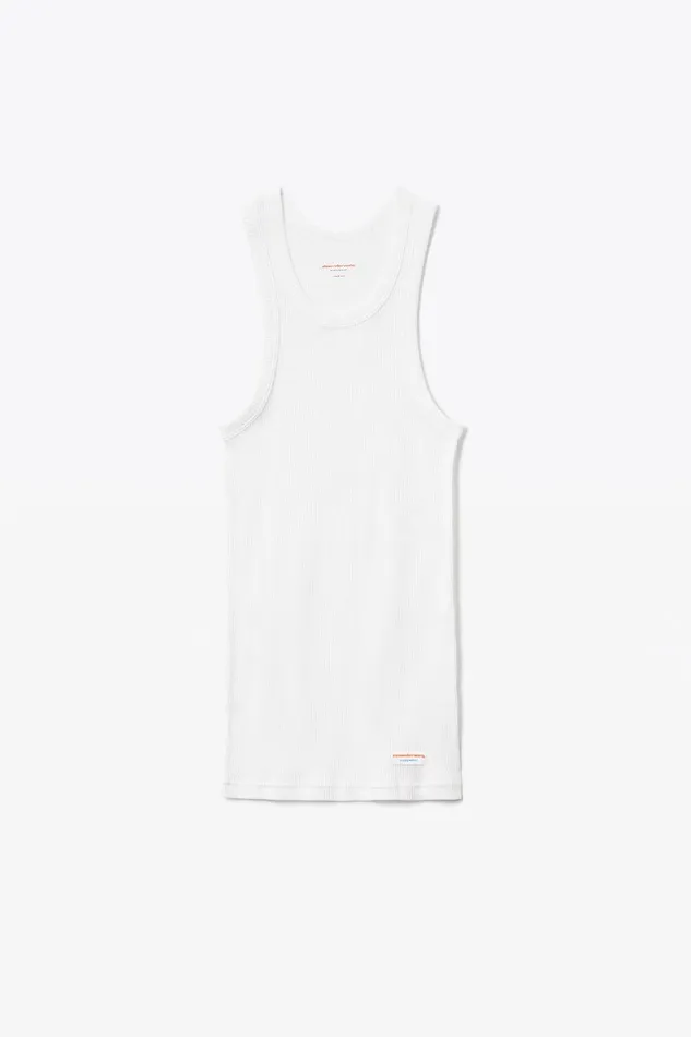 Alexander Wang Bodywear Ribbed Cotton Racerback Tank Top