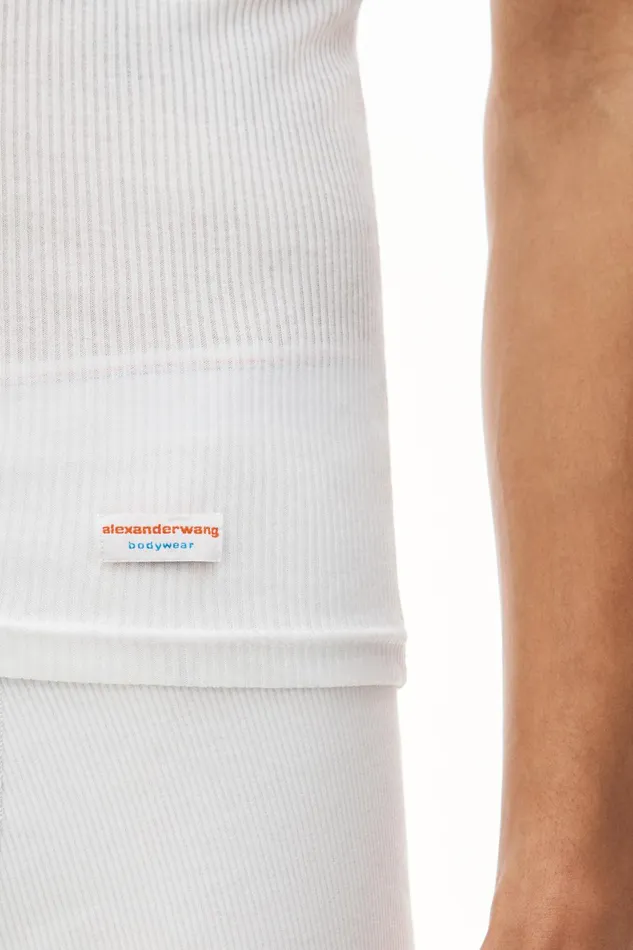 Alexander Wang Bodywear Ribbed Cotton Racerback Tank Top