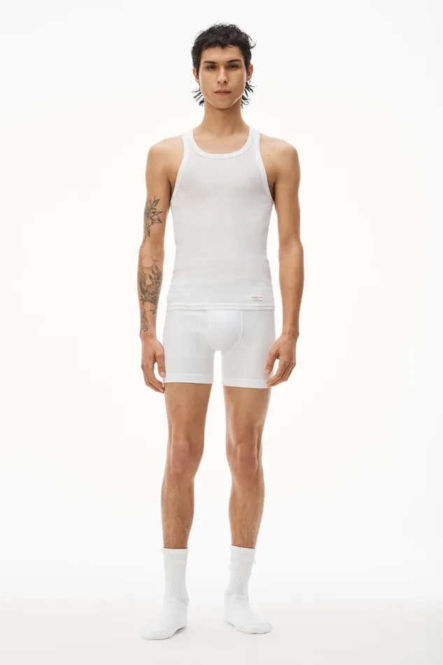 Alexander Wang Bodywear Ribbed Cotton Racerback Tank Top