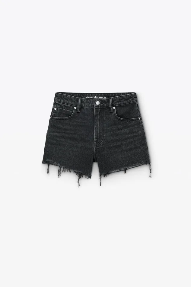 Alexander Wang Denim Bite High Rise Denim Short With Logo Pocket 8211 Women