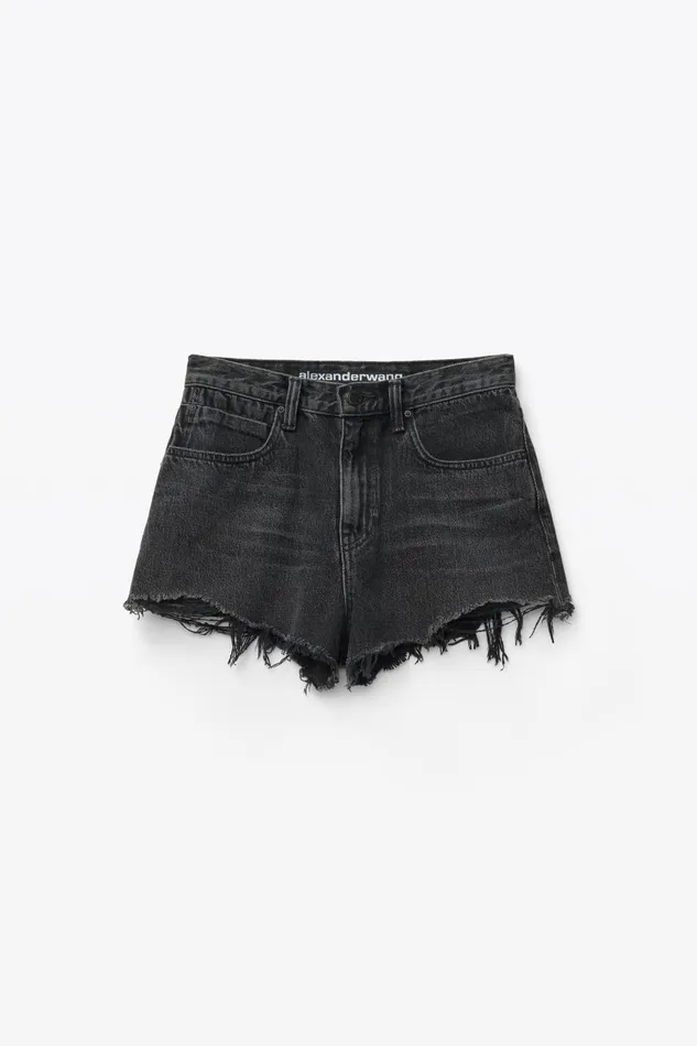 Alexander Wang Denim Bite Short In Grey Aged Denim 8211 Women