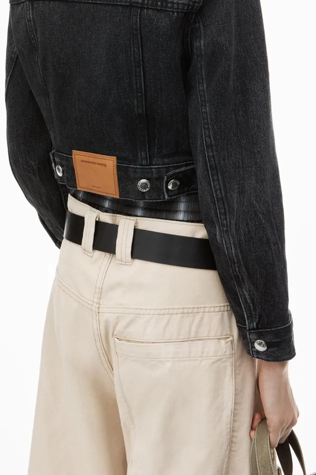 Alexander Wang Denim Shrunken Trucker Jacket In Comfort Stretch Denim 8211 Women