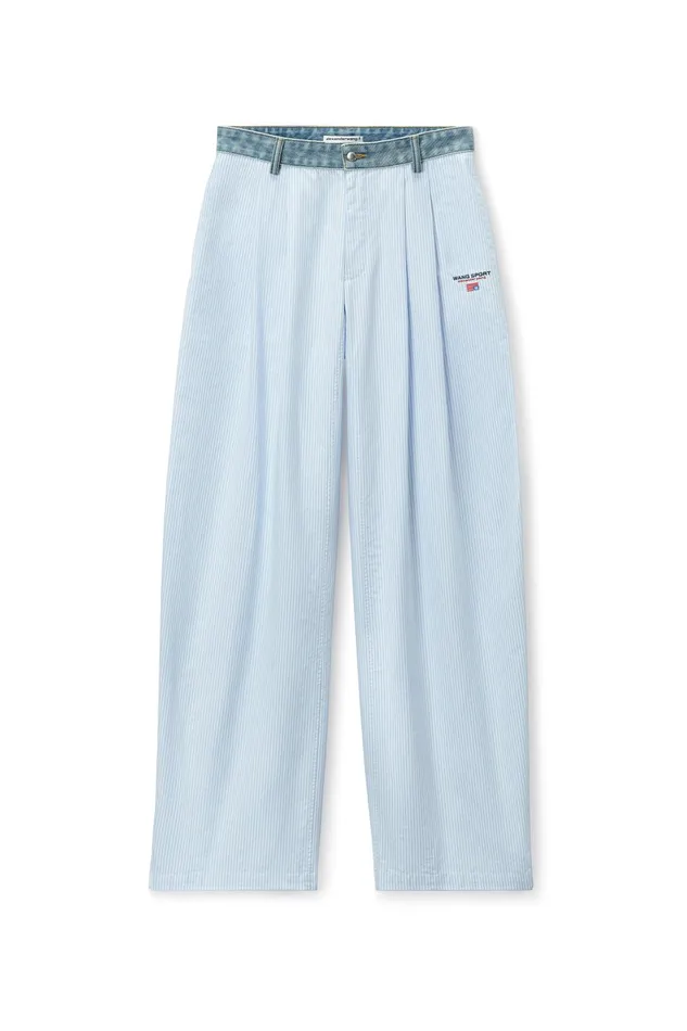 Alexander Wang Pants Cotton Oxford Pants With Denim Waistband 8211 Women