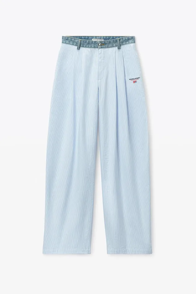 Alexander Wang Pants Cotton Oxford Pants With Denim Waistband 8211 Women
