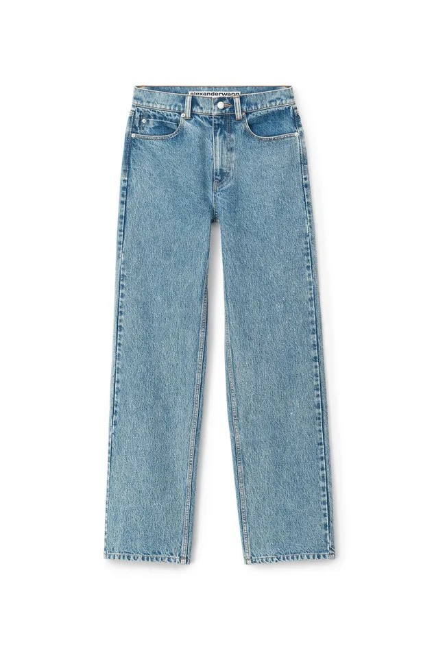 Alexander Wang Pants Ez 8211 Mid Rise Straight Leg Jeans In Clear Hotfix 8211 Women