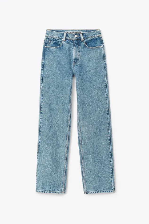 Alexander Wang Pants Ez 8211 Mid Rise Straight Leg Jeans In Clear Hotfix 8211 Women