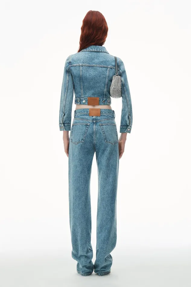 Alexander Wang Pants Ez 8211 Mid Rise Straight Leg Jeans In Clear Hotfix 8211 Women