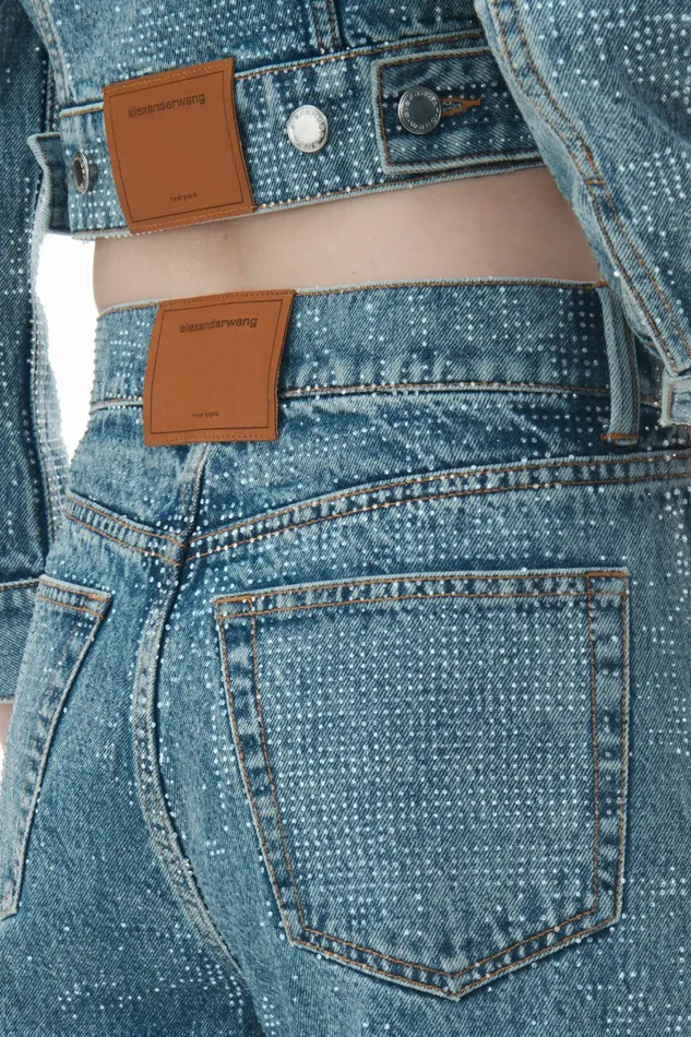 Alexander Wang Pants Ez 8211 Mid Rise Straight Leg Jeans In Clear Hotfix 8211 Women