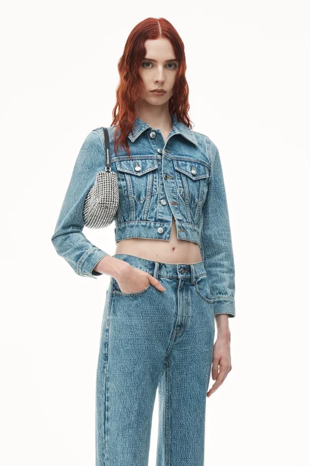 Alexander Wang Pants Ez 8211 Mid Rise Straight Leg Jeans In Clear Hotfix 8211 Women