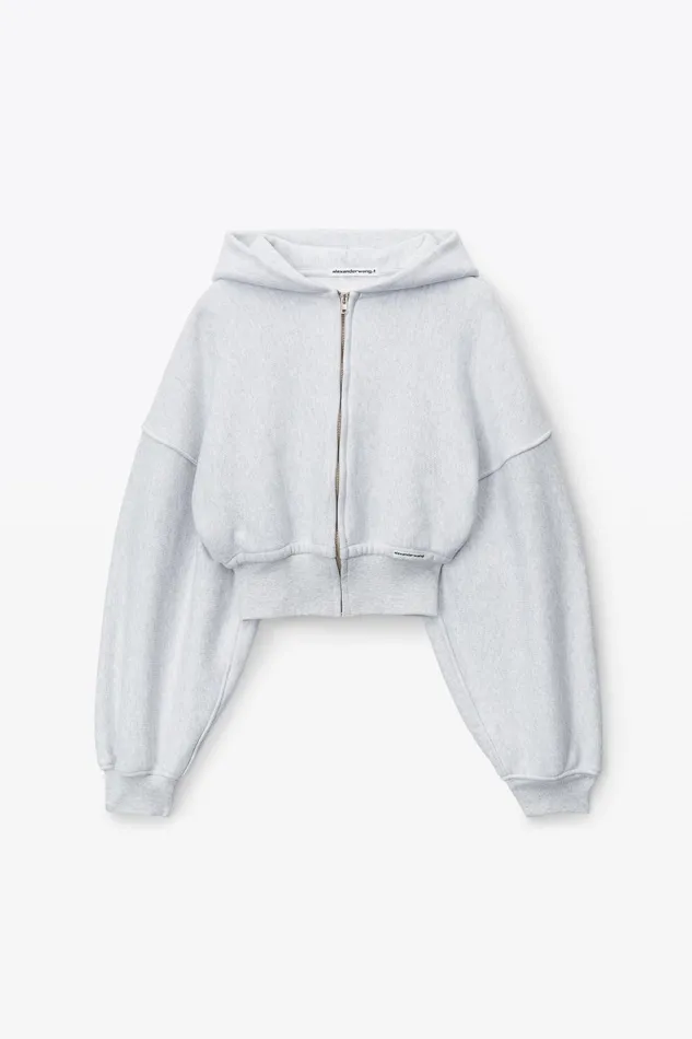 Alexander Wang Sweatshirts Cropped Zip Up Hoodie In Classic Cotton Terry 8211 Women