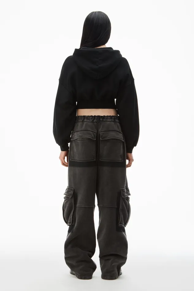 Alexander Wang Sweatshirts Cropped Zip Up Hoodie In Classic Cotton Terry 8211 Women