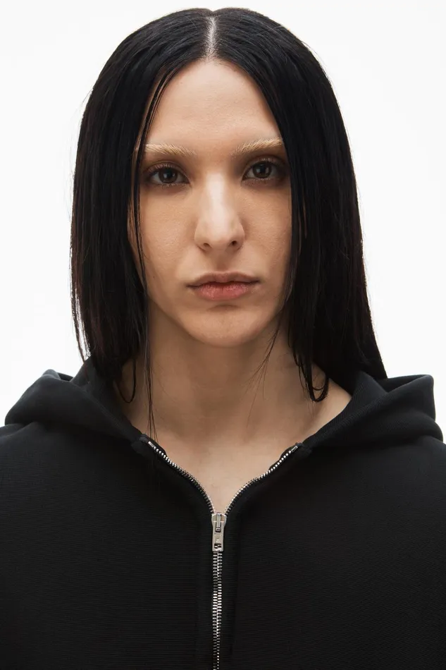Alexander Wang Sweatshirts Cropped Zip Up Hoodie In Classic Cotton Terry 8211 Women