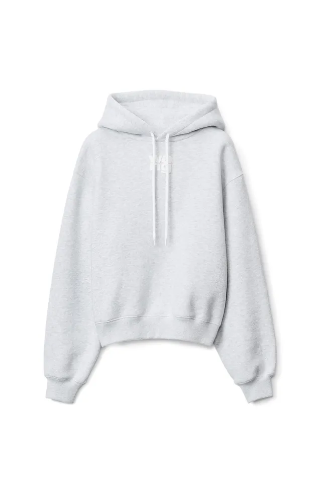 Alexander Wang Sweatshirts Puff Logo Hoodie In Structured Terry 8211 Women