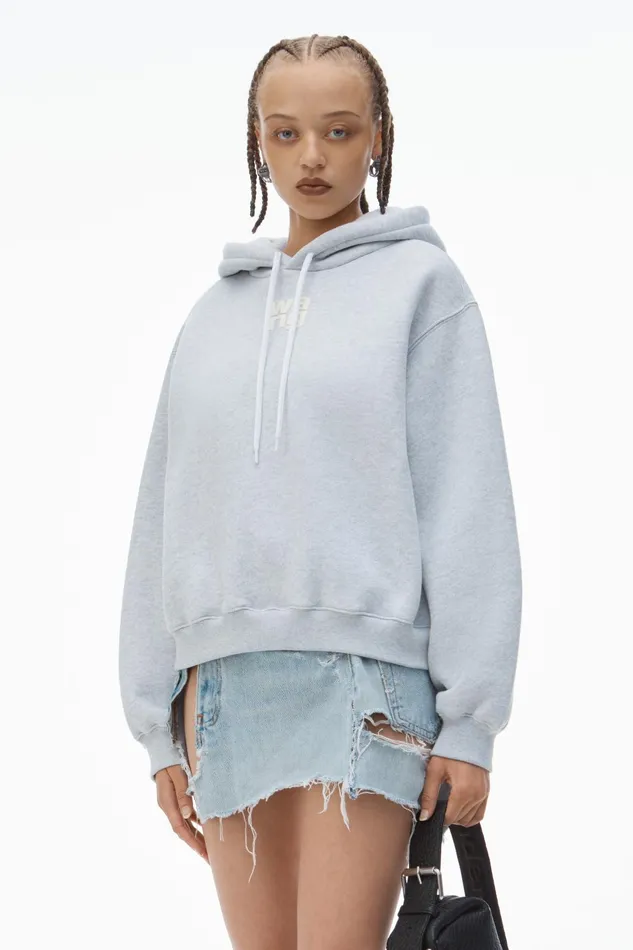 Alexander Wang Sweatshirts Puff Logo Hoodie In Structured Terry 8211 Women