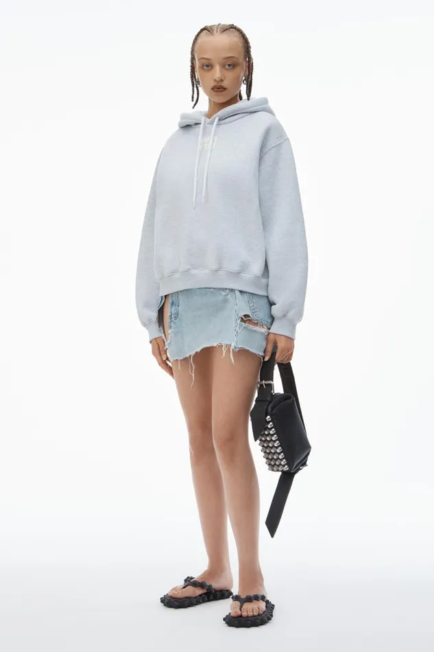 Alexander Wang Sweatshirts Puff Logo Hoodie In Structured Terry 8211 Women