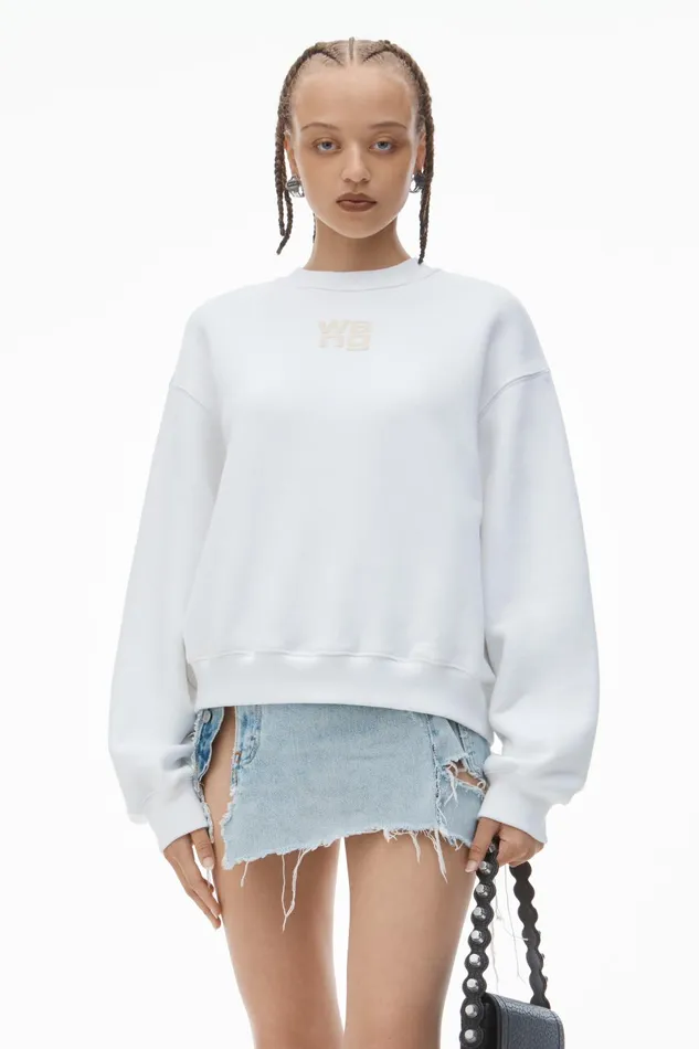 Alexander Wang Sweatshirts Puff Logo Sweatshirt In Structured Terry 8211 Women