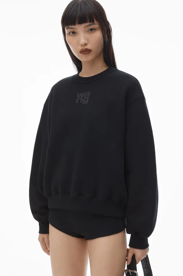 Alexander Wang Sweatshirts Puff Logo Sweatshirt In Structured Terry 8211 Women
