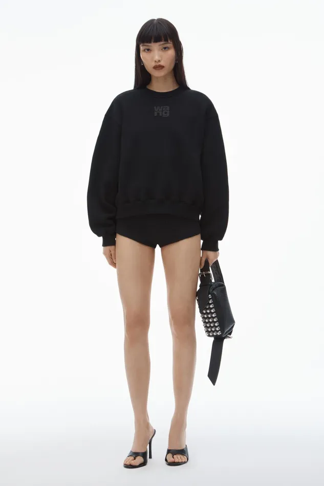 Alexander Wang Sweatshirts Puff Logo Sweatshirt In Structured Terry 8211 Women