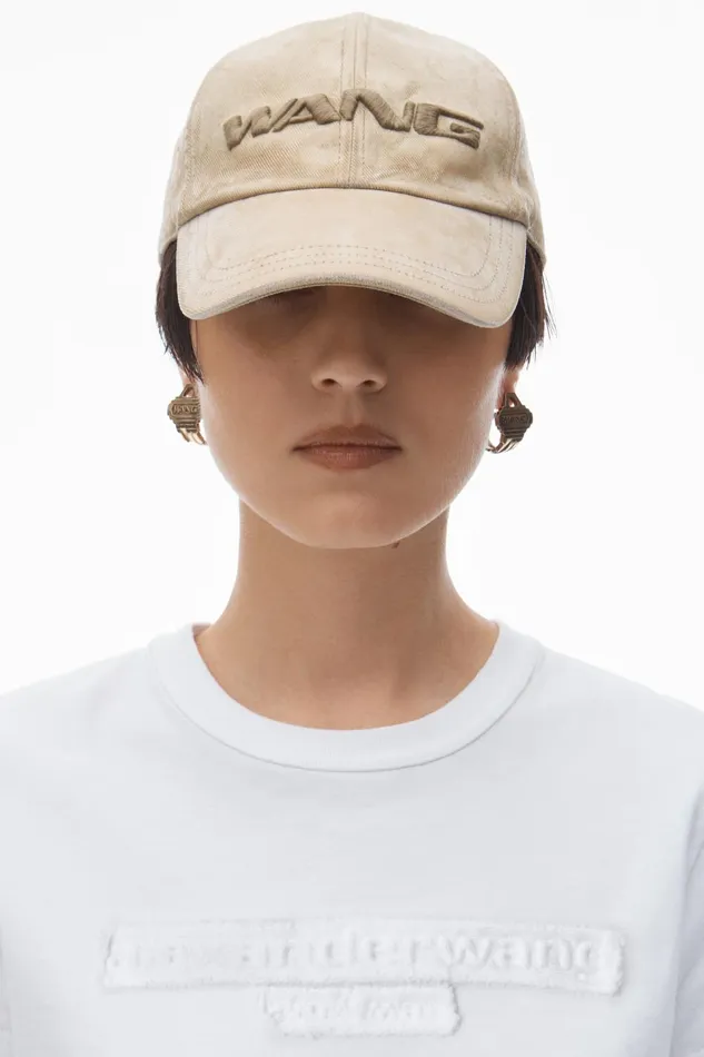 Alexander Wang TShirts Distressed Logo Shrunken Tee In Cotton Jersey 8211 Women
