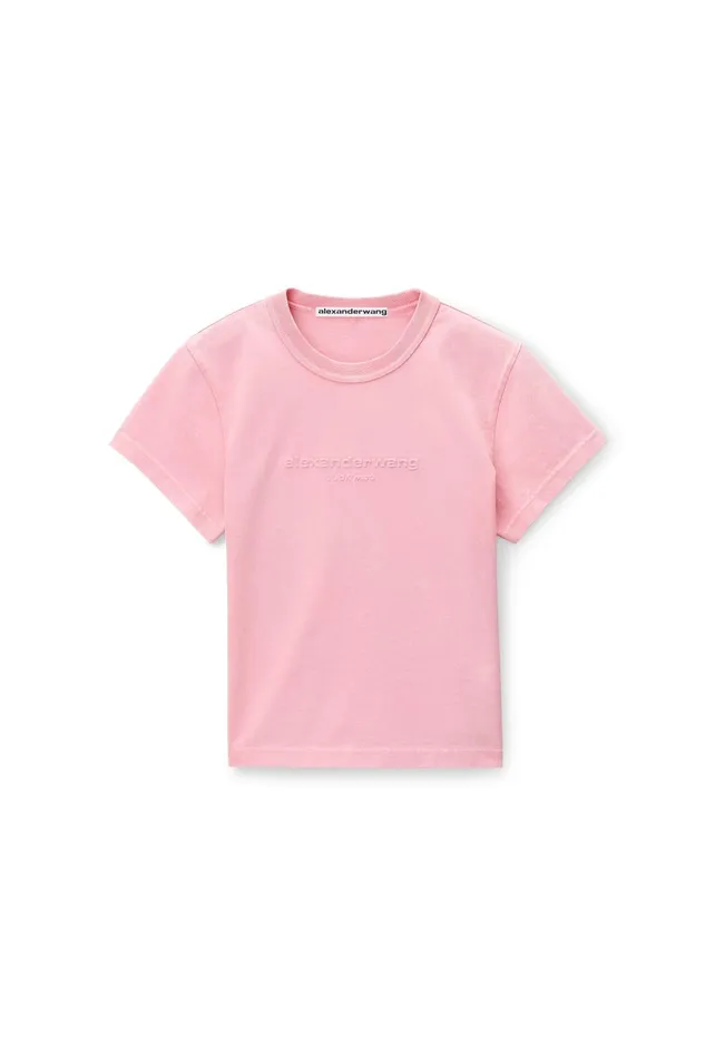 Alexander Wang TShirts Logo Embossed Acid Wash Shrunken Tee 8211 Women