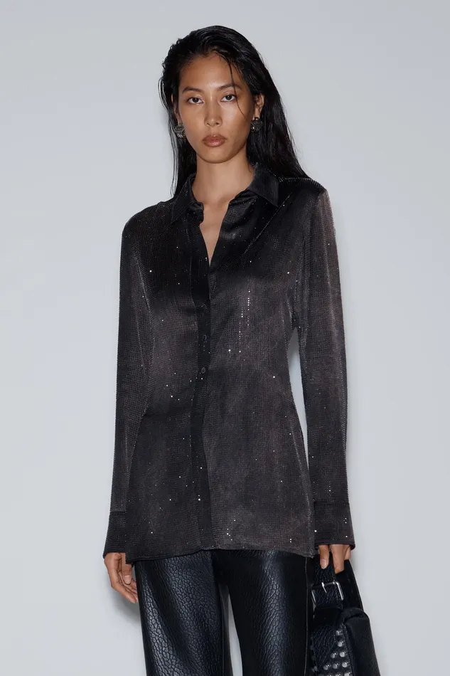 Alexander Wang Tops and Shirts Crystal Hotfix SlimFit Shirt 8211 Women