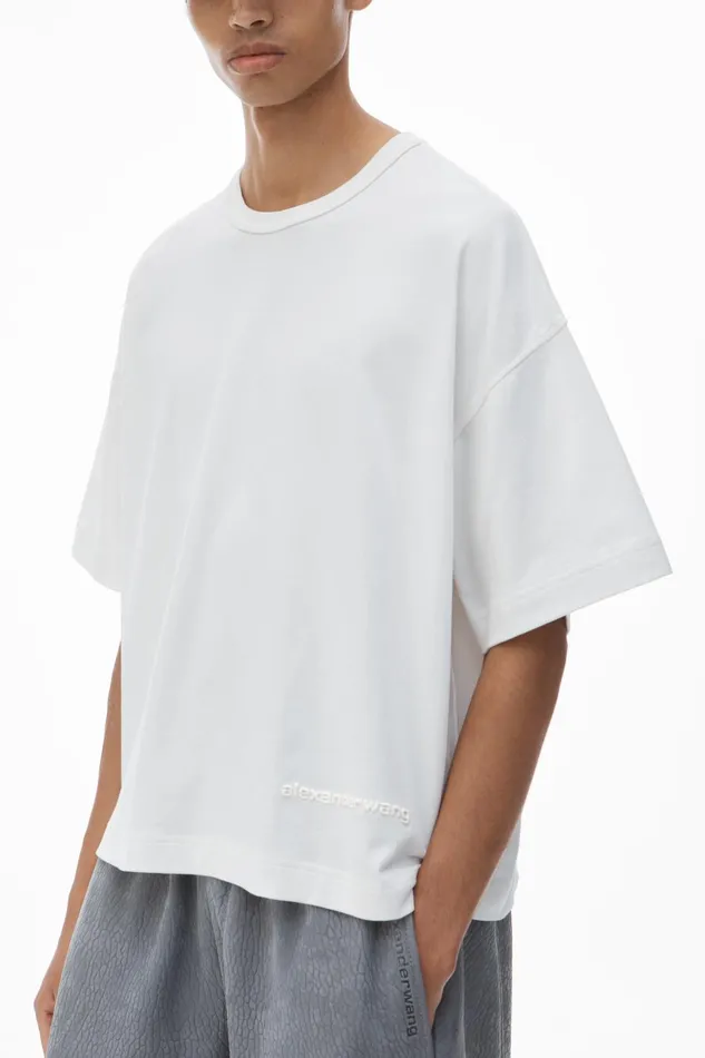 Alexander Wang Tops Men039s Logo Boxy Tee In Cotton Jersey 8211 Men