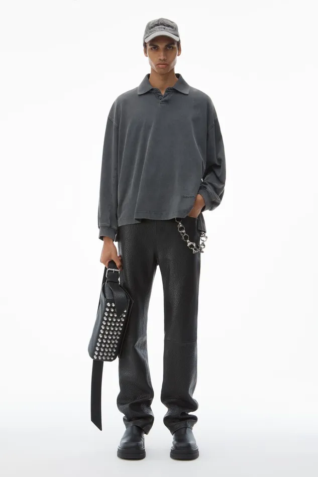 Alexander Wang Tops Men039s LongSleeve Polo Tee In Cotton Jersey 8211 Men