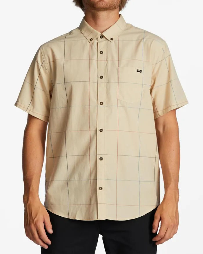 All Day Plaid Short Sleeve Shirt Sand Men Billabong Shirts