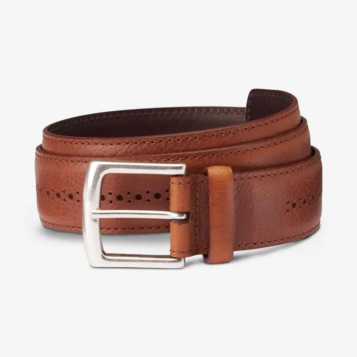 Allen Edmonds Brogue Street Belt Cognac Men Casual Belts