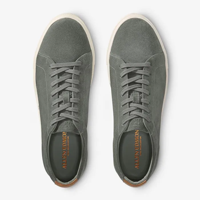 Allen Edmonds Canal Court Suede Sneaker Sage Green Men Sneakers