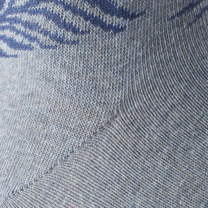 Allen Edmonds Cotton Blend Pattern Dress Sock Blue Palm Leaf Men Socks