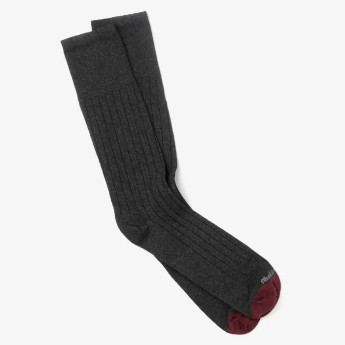 Allen Edmonds Cotton Rib Dress Sock Charcoal Men Socks