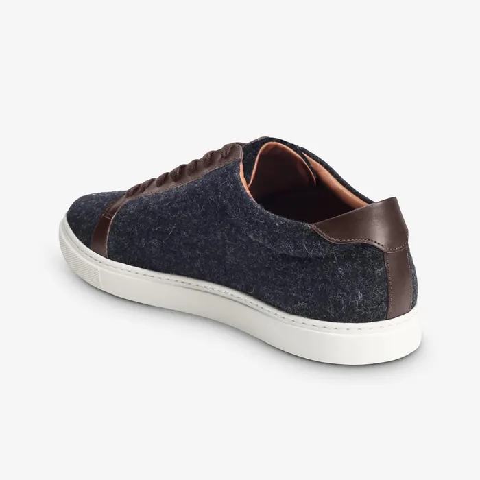Allen Edmonds Courtside Wool and Leather Sneaker Charcoal Woolmahogany Leather Men Wide Width Shoes