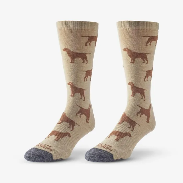 Allen Edmonds Dog Pattern Merino Cool Dress Socks Khaki Men Socks