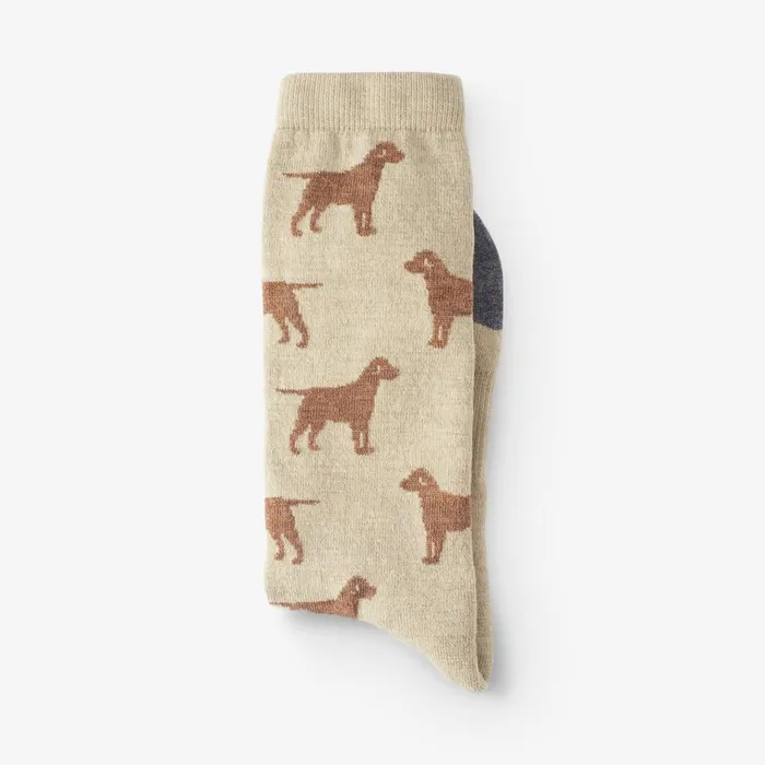 Allen Edmonds Dog Pattern Merino Cool Dress Socks Khaki Men Socks
