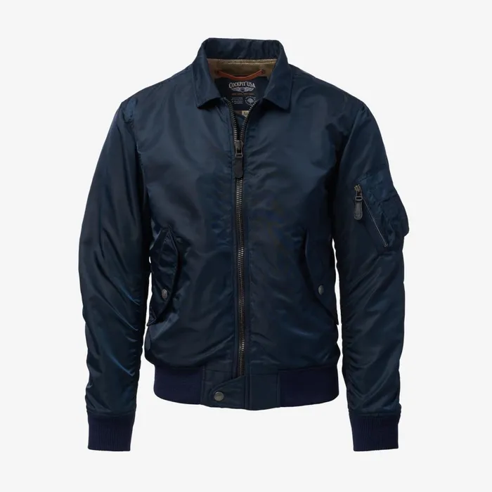 Allen Edmonds Douglas Bomber Jacket By Cockpit USA Navy Men Outerwear