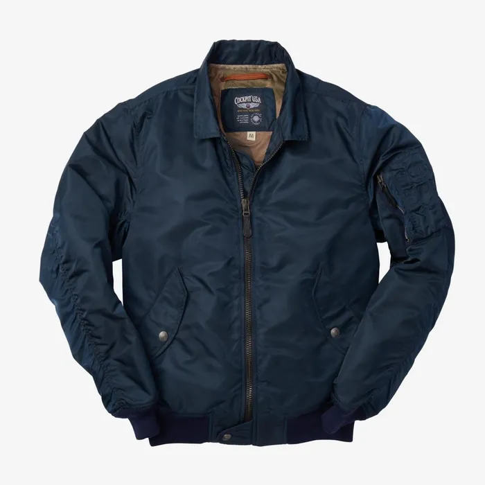 Allen Edmonds Douglas Bomber Jacket By Cockpit USA Navy Men Outerwear