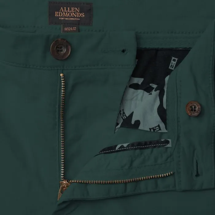 Allen Edmonds Harrison Stretch Slim Fit Chinos Sage Men Jeans Pants and Shorts