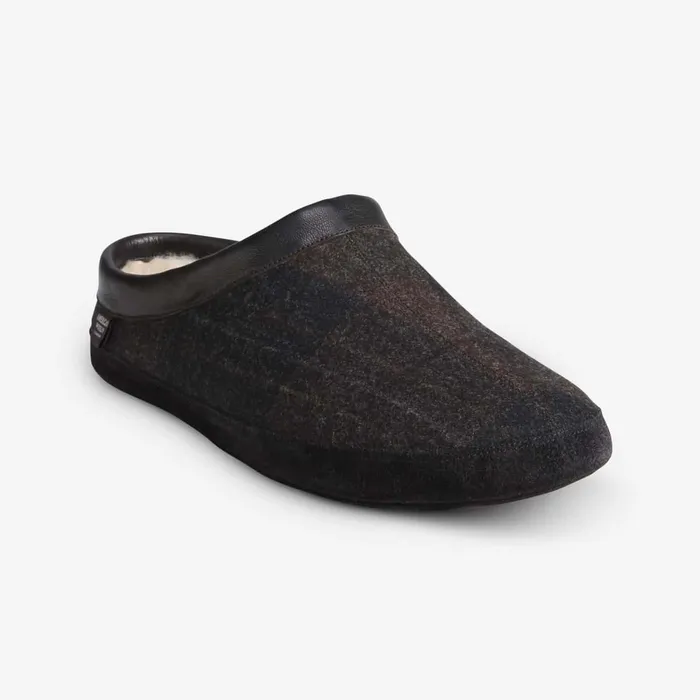 Allen Edmonds Kipp Shearling Slipper Blackgrey Men Loafers and SlipOns