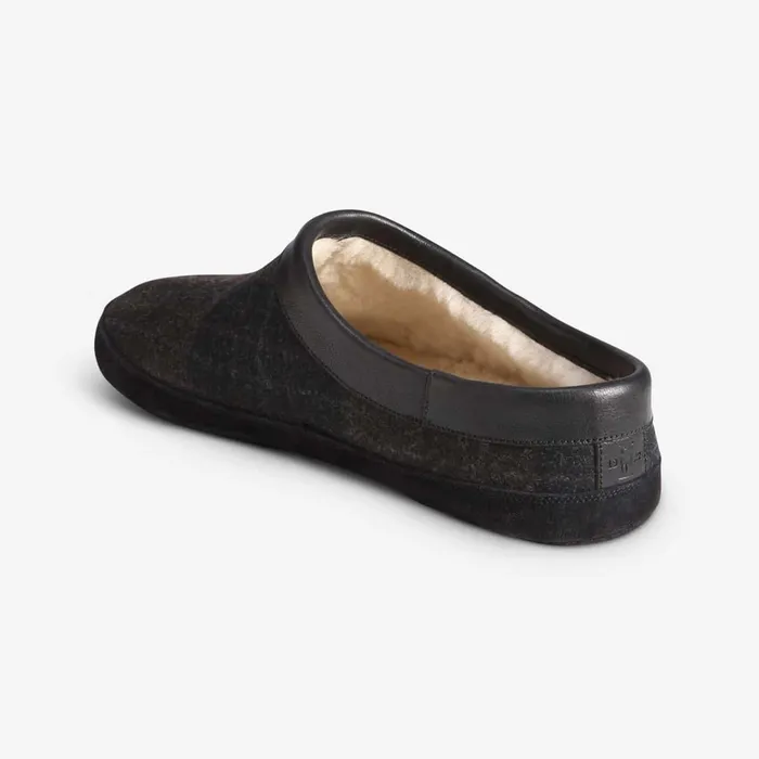 Allen Edmonds Kipp Shearling Slipper Blackgrey Men Loafers and SlipOns