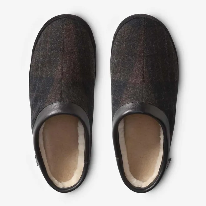 Allen Edmonds Kipp Shearling Slipper Blackgrey Men Loafers and SlipOns