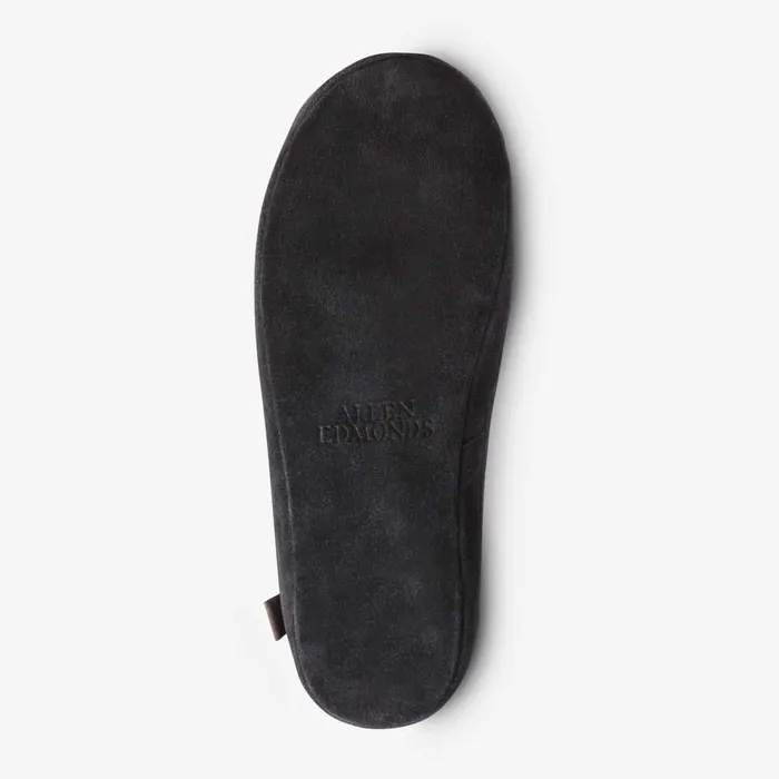 Allen Edmonds Kipp Shearling Slipper Blackgrey Men Loafers and SlipOns