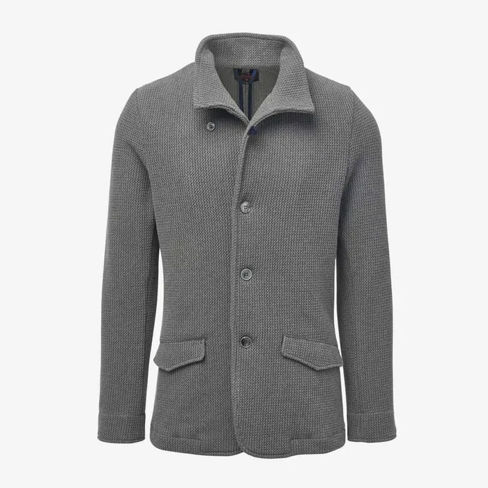 Allen Edmonds Knit Blazer Grey Men Shirts and Sweaters