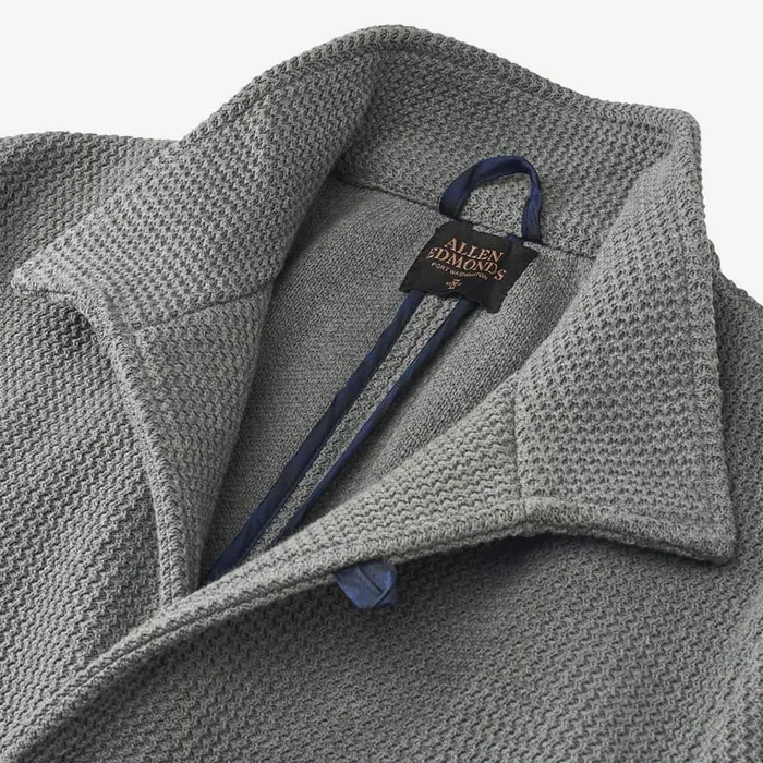 Allen Edmonds Knit Blazer Grey Men Shirts and Sweaters