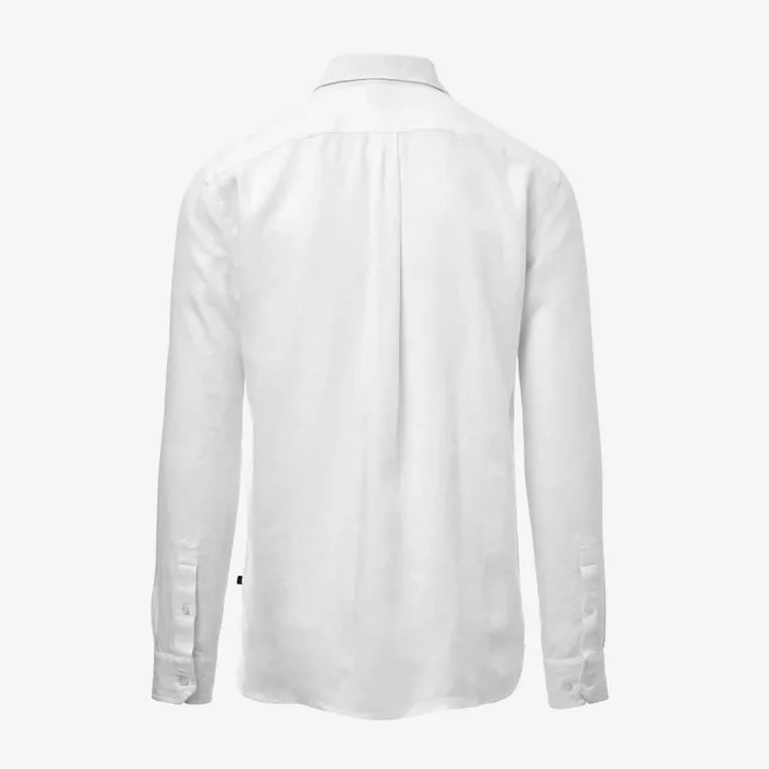 Allen Edmonds Linen Long Sleeve Shirt White Men Shirts and Sweaters